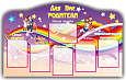 Стенд в детский сад ДЛЯ ВАС РОДИТЕЛИ (Звездочки) 1,3х0,8м. 6 карманов фигурный, арт.ДС301