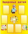 Стенд ЗДОРОВЬЕ ДЕТЕЙ 1*1,2м 6 карманов арт. 746