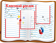 Стенд информационный фигурный для школы "Классный уголок" 0,9*0,7м 3 кармана А4 арт. ДС1006