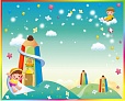 Магнитный стенд для выставки рисунков ЗВЕЗДОЧКИ 1*1,25м арт. 4260