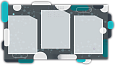 Фигурный информационный стенд в темном варианте с 3 карманами А4 0,9*0,5м арт. ИНФ1473 