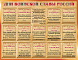 Обучающий стенд по истории ДНИ ВОИНСКОЙ СЛАВЫ 1*0,8м арт. 3165